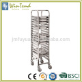 Pastry trolley with brake, Four PVC wheel metalcatering tray trolley